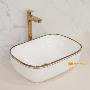 undefined-Ceramic White Designer Wash Basin Code33578 (325x450mm, Glossy)