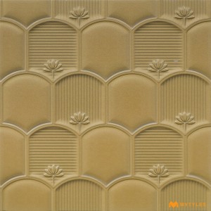 undefined-Ceramic Gold Moroccan Wall Tile Code35293 (300x300mm, Matt)