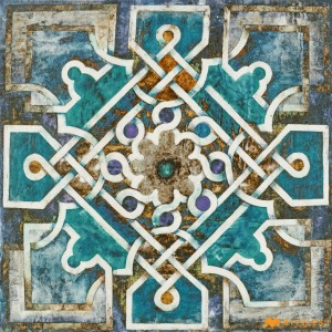 undefined-Ceramic Blue Moroccan Floor and Wall Tile Code27414 (300x300mm, Matt)