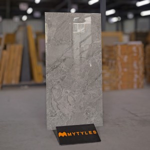 undefined-Vitrified Gray Floor and Wall Tile Code21760 (600x1200mm, Glossy)