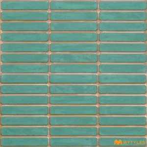 undefined-Ceramic Green Kitkat Mosaic Wall Tile Code27576 (300x600mm, Matt)