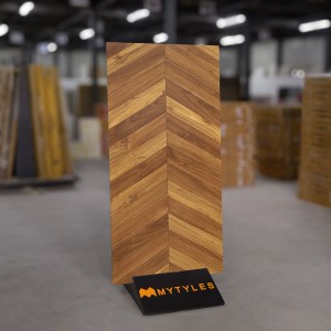 undefined-Brown Chevron Pattern Wooden Floor and Wall Tile Code33357 (600x1200mm, Matt)