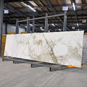 undefined-Vitrified White Slab Floor and Wall Tile Code22043 (790x3000mm, Matt)