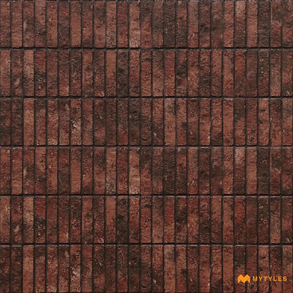 Geometric Tiles-Ceramic Red Kitkat Wall Tile Code31708 (300x600mm, Matt)