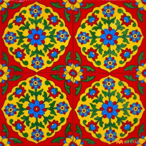 undefined-Decorative Red Tile Code30342 (150x150mm, Glossy, 4Pc in Box)