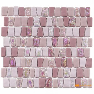 undefined-Imported Pink Mosaic Wall Tile Code32681 (276x302mm, Glossy)