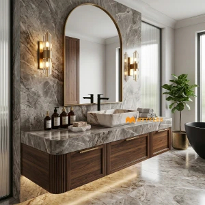 undefined-Ceramic Marble Finish Ivory Wash Basin Code31887 (325x450mm, Glossy)