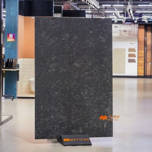 undefined-Vitrified Black Floor and Wall Tile Code37296 (1200x1800mm, Matt)