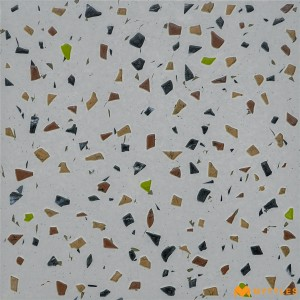 undefined-Vitrified White Terrazzo Parking Floor and Wall Tile Code29042 (500x500mm, Matt)