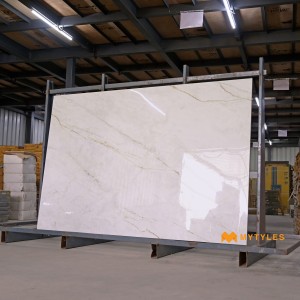 undefined-Vitrified White Slab Floor and Wall Tile Code33346 (4x6 Feet,15mm, Glossy)