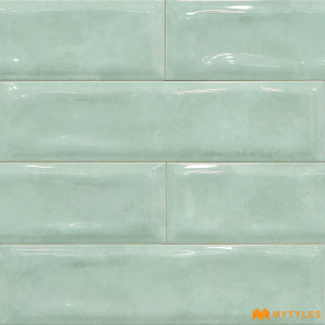 undefined-Ceramic Green Subway Wall Tile Code27077 (75x300mm, Glossy)