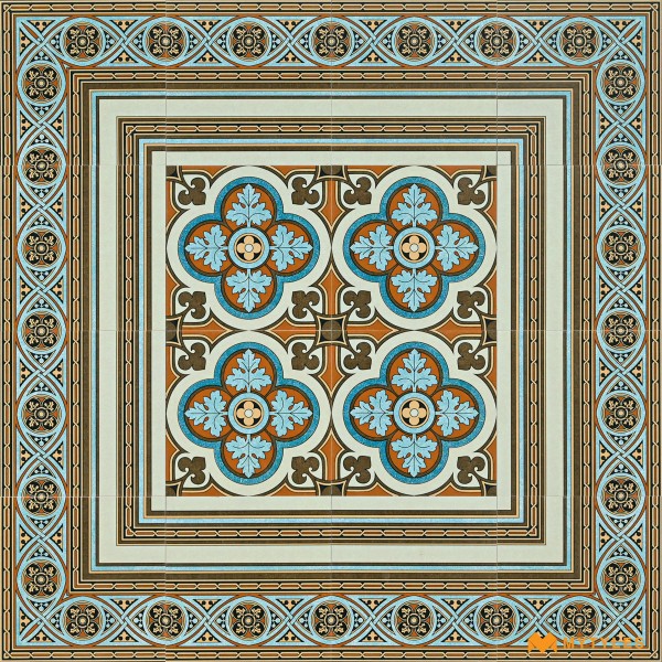 Carpet Rangoli Tiles-Carpet Design Floor and Wall Tile Code27350C (300x300mm, Matt)