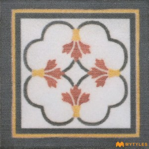 undefined-Vitrified Gray Corner Floor and Wall Tile Code36118 (47x47mm, Matt)