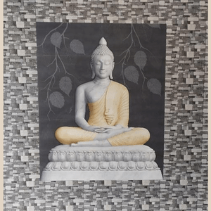 undefined-Poster Wall Tile - Buddha KM1536 Code8335 (4x5 Feet, Matt, 10Pcs)