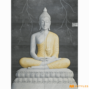 undefined-Poster Wall Tile - Buddha KC-813 Code5733 (3x4 Feet, Matt, 8Pcs)