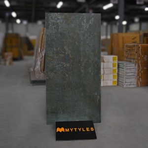 undefined-Vitrified Black Floor and Wall Tile Code28459 (600x1200mm, Metallic)