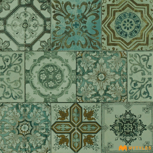 undefined-Vitrified Blue Moroccan Floor and Wall Tile Code25363 (600x600mm, Matt)