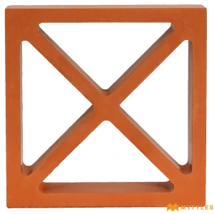 undefined-Terracotta Cross Jali Code38254 (220x220mm, Matt)