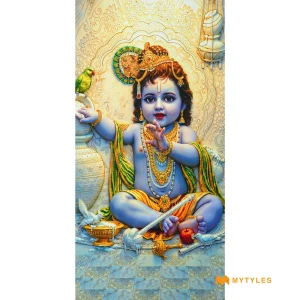 undefined-Little Krishna Wall Poster Tile Code38289 (600x1200mm, Matt with Glitter)
