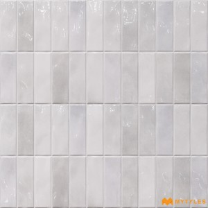 undefined-Ceramic White Geometric Wall Tile Code35853 (300x600mm, Glossy)
