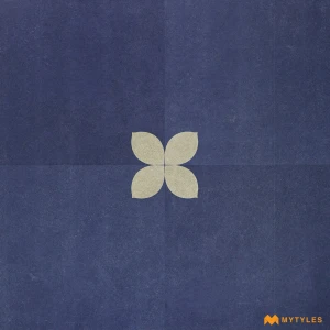 undefined-Blue Athangudi Floor and Wall Tile Code37981 (600x600mm, Satin)