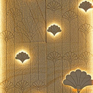 undefined-Teak Sandstone Mural MYTMU027 (2x4 Feet, Sandblast Finish)
