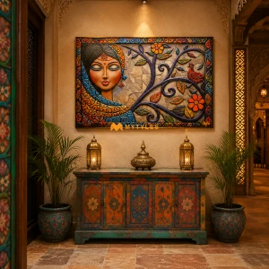 undefined-Peaceful Woman Designer Poster Tile Code34206 (2x3 Feet, Matt)