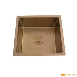undefined-Futura Kitchen Sink - Hand Carved Color Series FS 2418 HM (24x18 Inch, Single Bowl)-Rose Gold