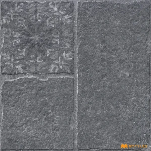 undefined-Vitrified Black Digital Parking Floor and Wall Tile Code38341 (400x400mm, Matt)
