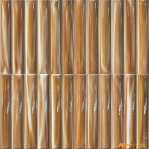 undefined-Ceramic Brown Fluted Wall Tile Code31401 (300x300mm, Glossy)