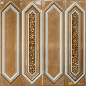 undefined-Ceramic Brown Picket Wall Tile Code31449 (300x300mm, Glossy)