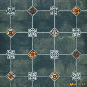 undefined-Green Moroccan Floor and Wall Tile Code37950 (600x600mm, Matt)