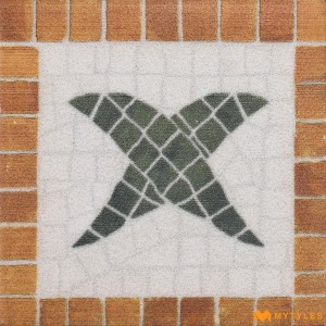 undefined-Vitrified White Corner Floor and Wall Tile Code36107 (47x47mm, Matt)