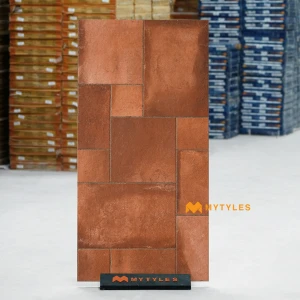 undefined-Terracotta French Pattern Vitrified Modular Rustic Tile Code40128 600x1200 2Pc