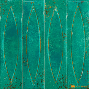 undefined-Ceramic Green Textured Subway Wall Tile Code27288 (300x300mm, Glossy)