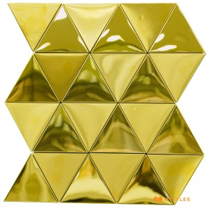 undefined-Gold Metal Mosaic Wall Tile Code31561 (255x295mm, Metallic)