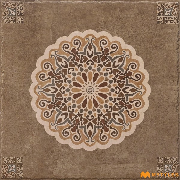 Digital Parking Tile-Vitrified Brown Digital Parking Floor and Wall Tile Code29672 (500x500mm, Matt)
