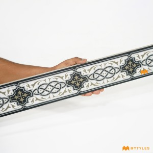 undefined-Vitrified White Border Tile Code33821 (100x1200mm, Glossy)