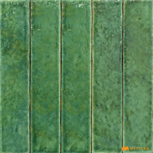 undefined-Imported Green Subway Wall Tile Code27120 (50x250mm, Glossy)
