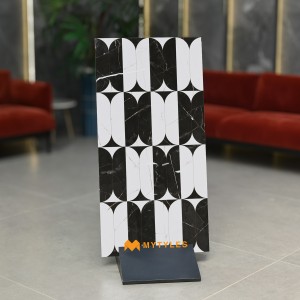 undefined-Vitrified White and Black Floor and Wall Tile Code29336 (600x1200mm, Glossy)