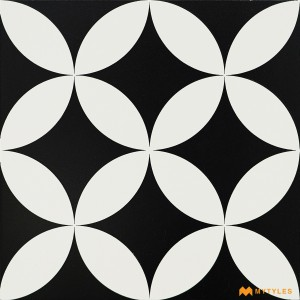 undefined-White and Black Moroccan Floor and Wall Tile Code2826 (300x300mm, Matt)