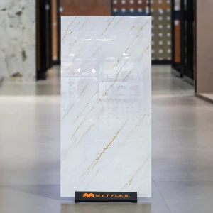 undefined-Vitrified White Floor and Wall Tile Code38208 (600x1200mm, Glossy)