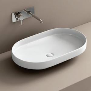 undefined-Ceramic White Wash Basin Code31329 (395x600mm, Glossy, Edge)