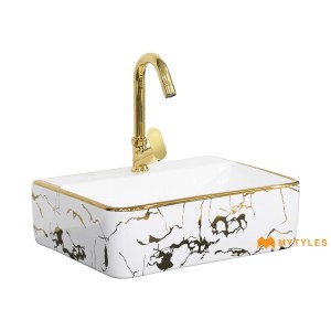 undefined-Ceramic White Table Top Wash Basin Code36022 (300x400mm, Glossy)