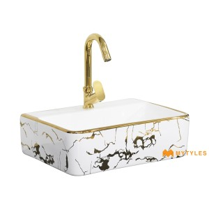 undefined-Ceramic White Table Top Wash Basin Code36022 (300x400mm, Glossy)