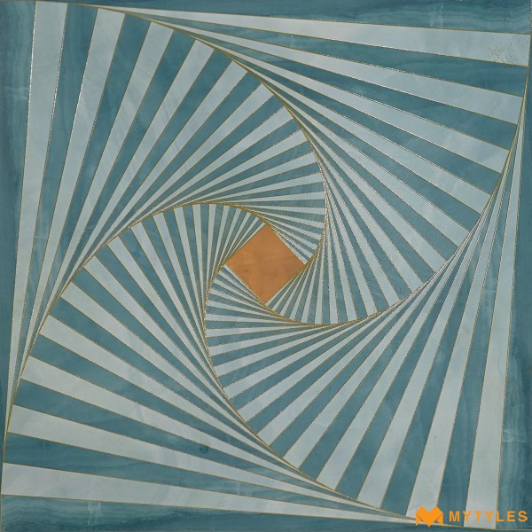 Moroccan Tiles-Vitrified Moroccan Blue Tile Code29812 (600x600mm, Matt)