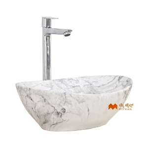 undefined-Ceramic White Table Top Wash Basin Code31903 (325x400x125mm, Matt)