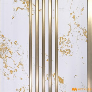 undefined-White Louver Wall Panels Code34865 (1Feetx8Feet, Matt)