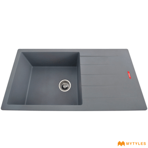 undefined-Futura Kitchen Sink - Quartz Series FS 3618 NQ Grey Code14140 (36x18x9 Inch, Single Bowl )