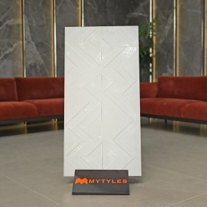 undefined-Vitrified White Textured Wall Tile Code31031 (600x1200mm, Matt/Glossy)